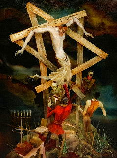 No Hope 1996 41x31 Super Huge Original Painting - Vladimir Ryklin No Hope 1996 41x31 Super Huge Original Painting - Vladimir Ryklin