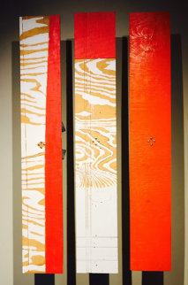 Red Warp Board Triptych 2006 48x27 Super Huge Other - Cordy Ryman Red Warp Board Triptych 2006 48x27 Super Huge Other - Cordy Ryman
