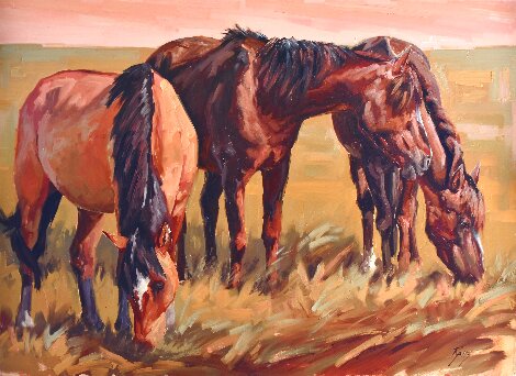 Three Amigos 2021 32x44 - Huge - South Dakota Original Painting - Nancy Rynes