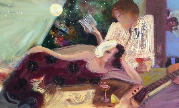 In the Luminosity of the Night 2002 39x69 Original Painting by Sabzi In the Luminosity of the Night 2002 39x69 Original Painting by Sabzi