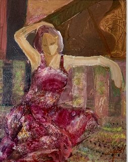 Untitled (Female Figure) 24x21 Original Painting - Sabzi Untitled (Female Figure) 24x21 Original Painting - Sabzi