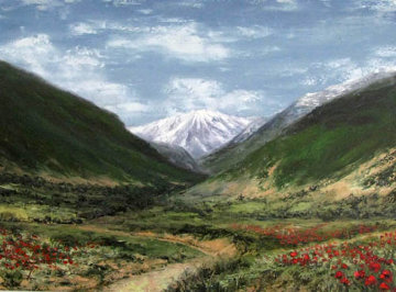 Journey to the Mountain 1996 22x30 Original Painting - Alireza Sadaghdar Journey to the Mountain 1996 22x30 Original Painting - Alireza Sadaghdar
