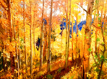 Sunlight Through the Aspens 2007 43x33 Huge Original Painting - Don Sahli Sunlight Through the Aspens 2007 43x33 Huge Original Painting - Don Sahli