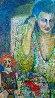 Zoe Luna with a Spanish Doll 2019 42x28 - Huge Original Painting by Dixie Salazar - 0