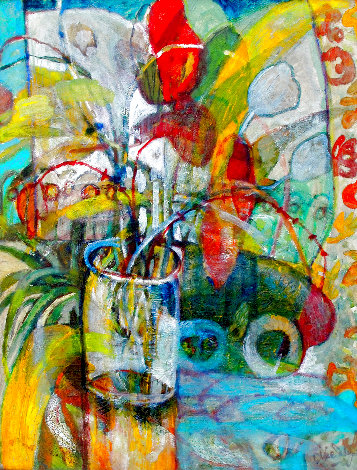 Tulips in the Tropics 2017 24x20 Original Painting - Dixie Salazar