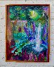 Fountain in the Moonlight 2005 27x23 Original Painting by Dixie Salazar - 1