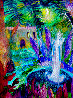 Fountain in the Moonlight 2005 27x23 Original Painting by Dixie Salazar - 0
