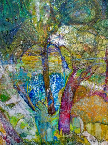 Through the Window - Into the Garden 2019 30x24 Original Painting - Dixie Salazar