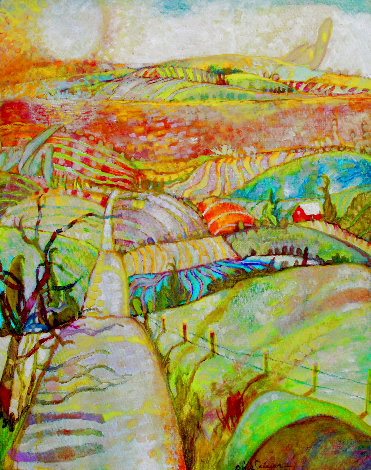 Road Through the Farmlands 2020 30x24 - Central Coast, California Original Painting - Dixie Salazar