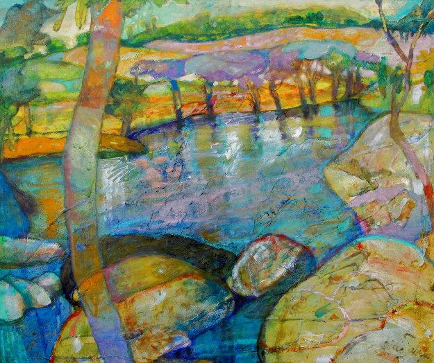 Lost Lake #5 2020 22x24 - California Original Painting - Dixie Salazar