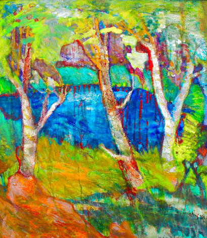 Tres Arboles 2017 25x21 Lake Chapala, Mexico Original Painting - Dixie Salazar