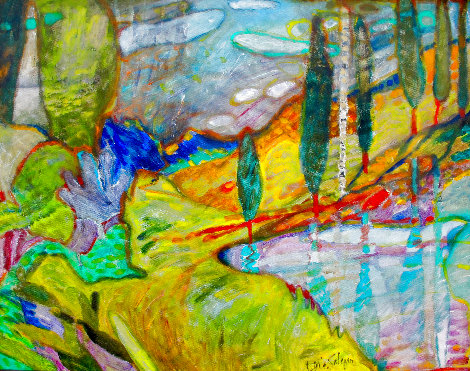Shaver Reflections 2018 17x21 - Shaver Lake, California Original Painting - Dixie Salazar
