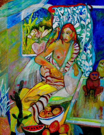 Abundance: Fertility Goddess 2023 30x24 Original Painting - Dixie Salazar