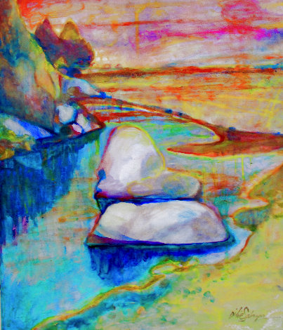 Heart Rock Inlet 2019 24x22 - Los Osos, California Original Painting - Dixie Salazar