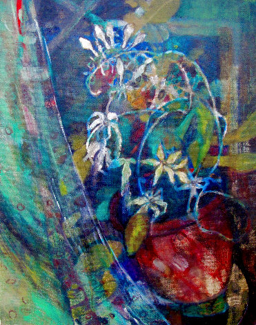 In the Orchid House 2016 20x16 Original Painting - Dixie Salazar