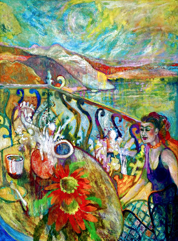 Lunch With Frida in Cabo San Lucas 2018 41x31 - Huge - Baja, Mexico Original Painting - Dixie Salazar