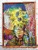 Sunflowers and Stripes 2016 25x21 Original Painting by Dixie Salazar - 1