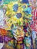 Sunflowers and Stripes 2016 25x21 Original Painting by Dixie Salazar - 2