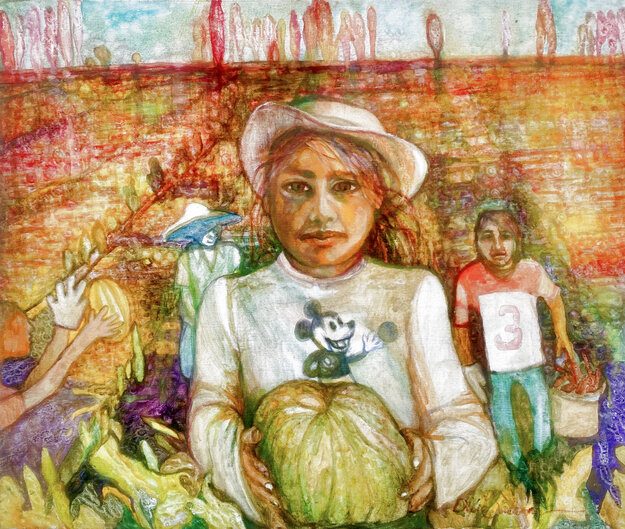 Not a Level Playing Field 2017 25x23  - San Joaquin Valley, Central California Original Painting - Dixie Salazar