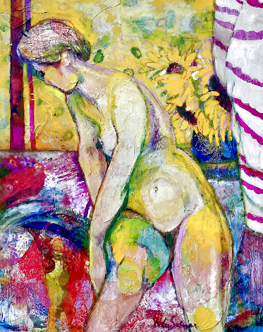 Bathed in Yellow 2023 30x24 Original Painting - Dixie Salazar