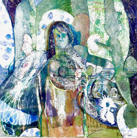 Cello in Her Mind 2023 32x32 Original Painting - Dixie Salazar