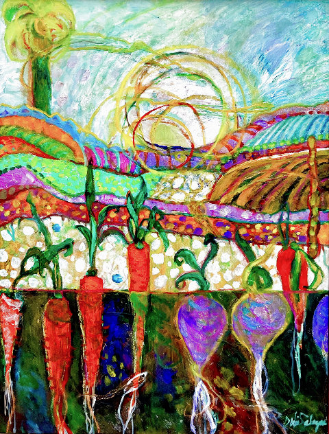Vege-cycle 2024 25x21 Original Painting by Dixie Salazar