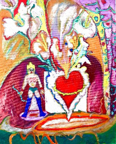 Wonder Woman's Sacred Heart 2017 Original Painting - Dixie Salazar