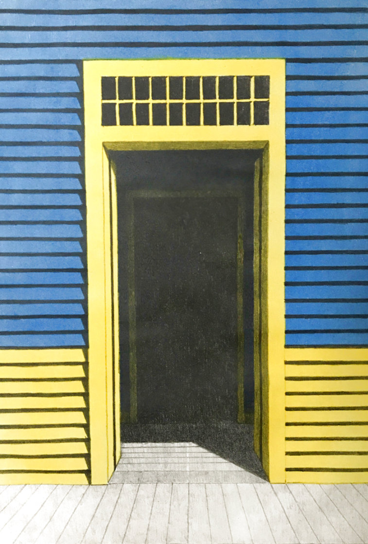 EMILIO SANCHEZ Doorways SIGNED 27.5" x 19.75" Serigraph 1972 