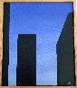 New York Evening 1980 15x13 NYC Original Painting by Emilio Sanchez - 1