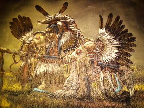 American Indian Medicine Man 24x36 Original Painting - Ernesto Sanchez