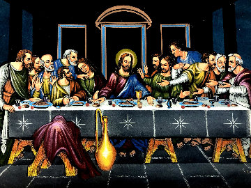 Last Supper 27x39 Original Painting - Ernesto Sanchez Last Supper 27x39 Original Painting - Ernesto Sanchez