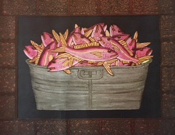 Untitled (Red Snapper in Barrel) Limited Edition Print - Mario Sanchez Untitled (Red Snapper in Barrel) Limited Edition Print - Mario Sanchez