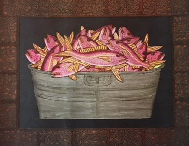 Untitled (Red Snapper in Barrel) Limited Edition Print by Mario Sanchez Untitled (Red Snapper in Barrel) Limited Edition Print by Mario Sanchez
