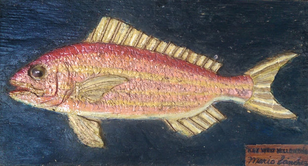Key West Yellowtail 1986 8x15 Original Painting - Mario Sanchez