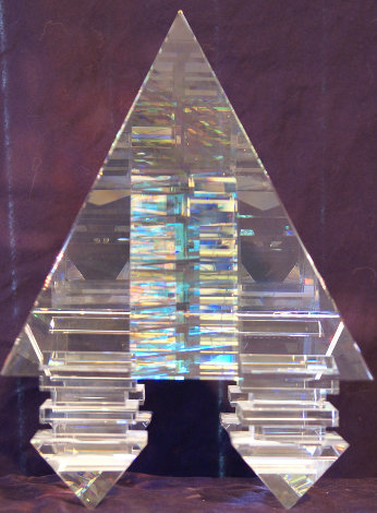 Suspended Pyramid Glass Sculpture 2003 12 in Sculpture - Toland Sand