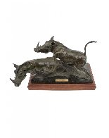 Warthogs Bronze Sculpture 1990 14 in Sculpture by Sherry Sander - 3