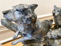 Chase Wolves Bronze Sculpture 2000 22 in Sculpture by Sherry Sander - 9
