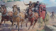 Stagecoach Robbery 34x46 Original Painting by Arthur Sarnoff - 3 Stagecoach Robbery 34x46 Original Painting by Arthur Sarnoff - 3