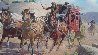 Stagecoach Robbery 34x46 Huge Original Painting by Arthur Sarnoff - 3