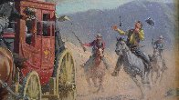 Stagecoach Robbery 34x46 Original Painting by Arthur Sarnoff - 8 Stagecoach Robbery 34x46 Original Painting by Arthur Sarnoff - 8