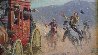 Stagecoach Robbery 34x46 Huge Original Painting by Arthur Sarnoff - 8