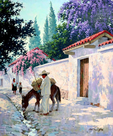 Cuernavaca in Full Bloom 30x25 - Mexico Original Painting - Arthur Sarnoff