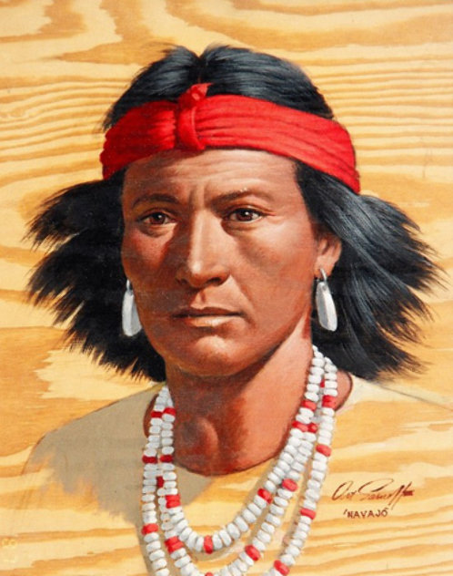 Indian 1980 Original Painting by Arthur Sarnoff