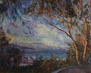 View From Coit Tower II (San Francisco) 1985 50x62 Super Huge Original Painting - Marco Sassone View From Coit Tower II (San Francisco) 1985 50x62 Super Huge Original Painting - Marco Sassone