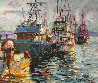 Fishing Boats 1978 17x20 (Early) California Original Painting by Marco Sassone - 0