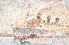 Untitled Painting  (The Queen Mary) 1969 35x45 Huge - Early - Long Beach, California Original Painting by Marco Sassone - 4