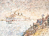 Untitled Painting  (The Queen Mary) 1969 35x45 Huge - Early - Long Beach, California Original Painting by Marco Sassone - 6