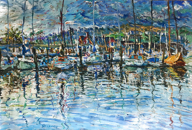 Santa Monica Composizione 42x52  Huge Original Painting by Marco Sassone