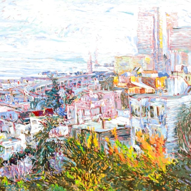 View with Bay Bridge (San Francisco) 1987 - California Limited Edition Print by Marco Sassone