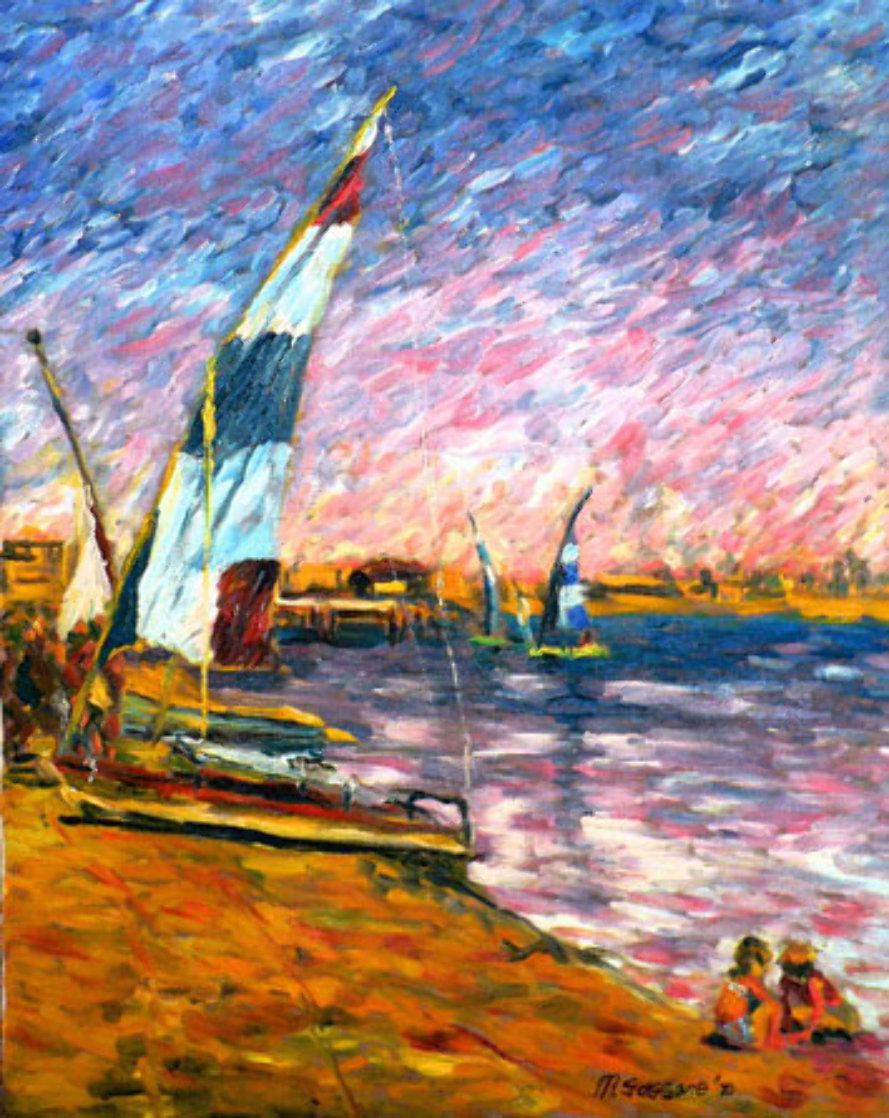 Children at Seashore 1970 30x24 Original Painting by Marco Sassone Children at Seashore 1970 30x24 Original Painting by Marco Sassone